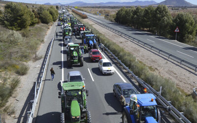 Cuatrocientos tractores recorren la A-92 Norte para exigir precios justos, medidas fiscales y control de las importaciones extracomunitarias en frontera