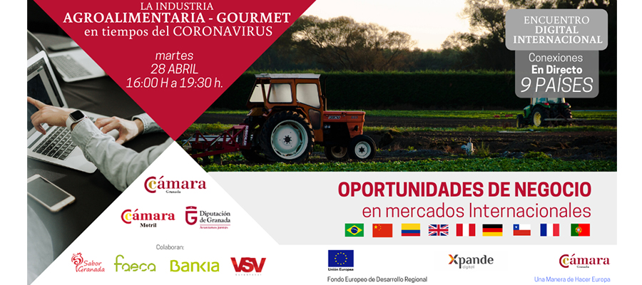 Cooperativas Agro-alimentarias de Granada anima a participar en el Encuentro Digital Internacional “La industria Agroalimentaria- Gourmet en tiempos de Coronavirus” que tendrá lugar el 28 de abril