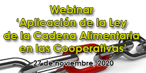 Webinar ‘Aplicación de la Ley de la Cadena Alimentaria en las Cooperativas’