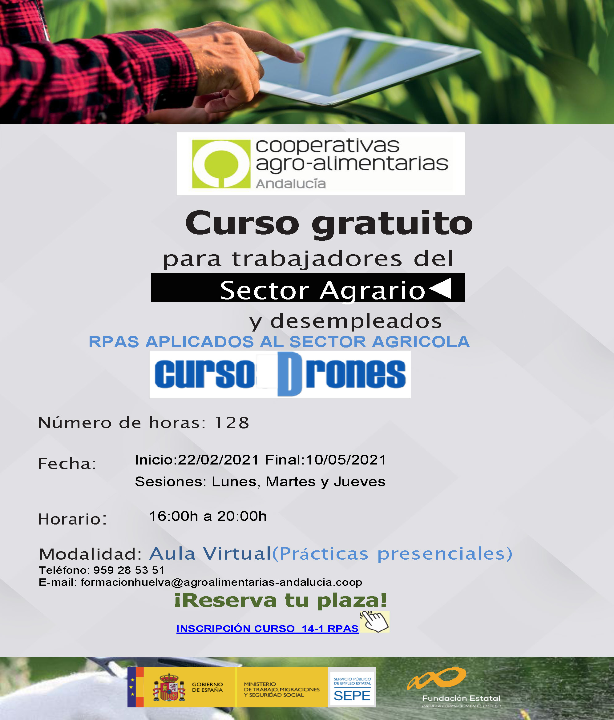 Cartel curso manejo de drones