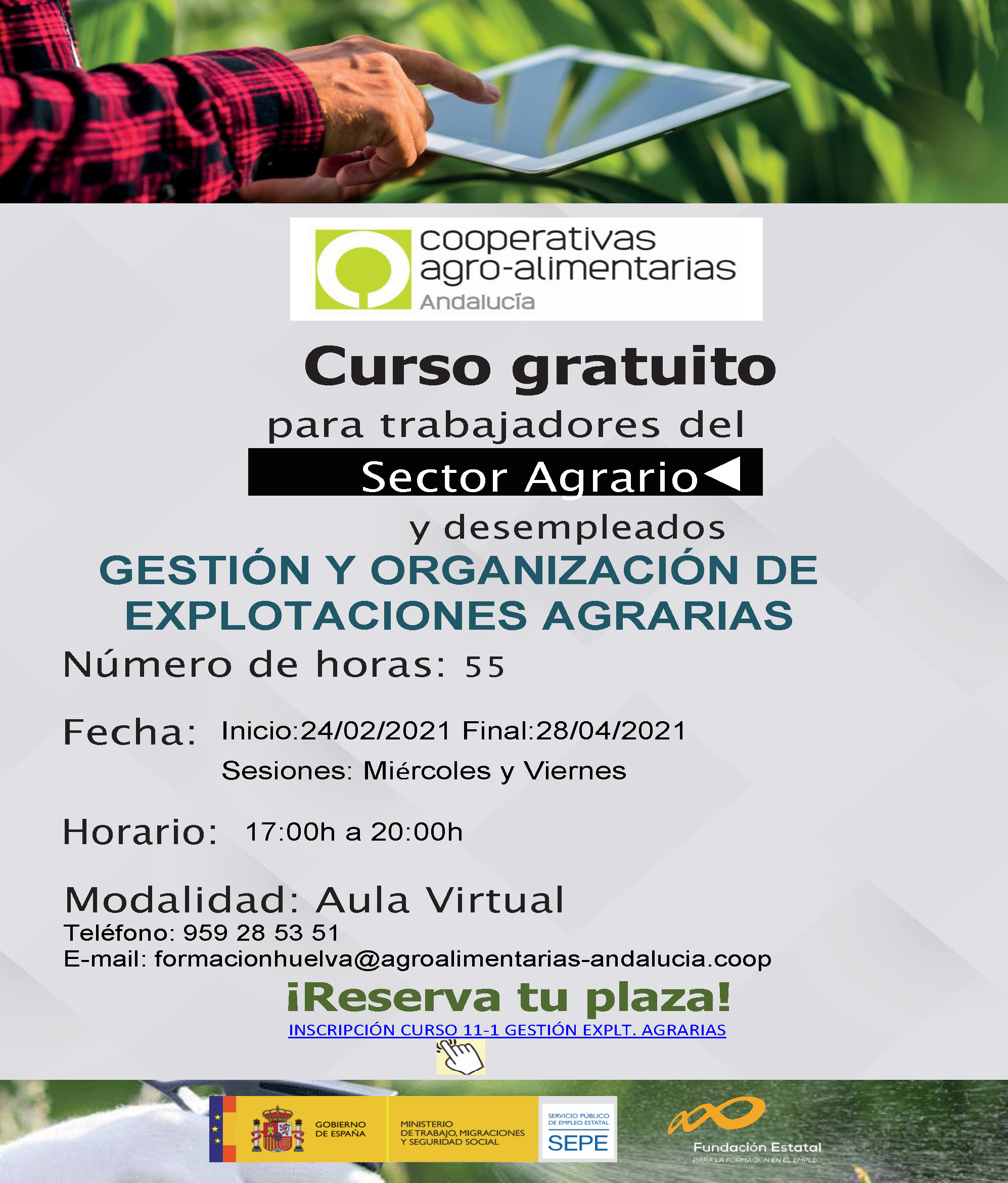 Cartel Curso Gestion Explotaciones Virtual